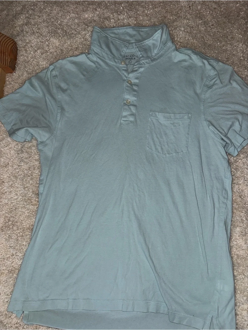 J. Crew Light Blue Short-Sleeve Henley Polo